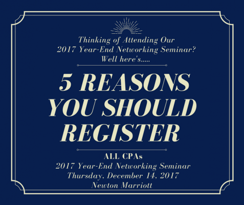 5 Reasons to Register for 2017 ALL CPAs Year-End Seminar